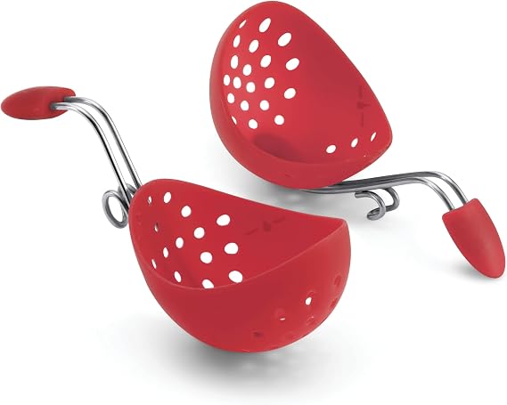 Browne & Co Cuisipro Egg Silicone Poacher Set of 2, Red