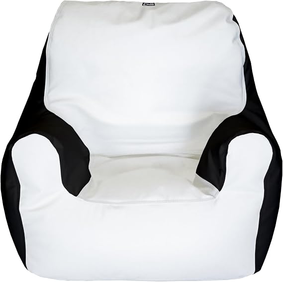 E-SeaRider Armchair Marine Beanbag, Medium, White/Black