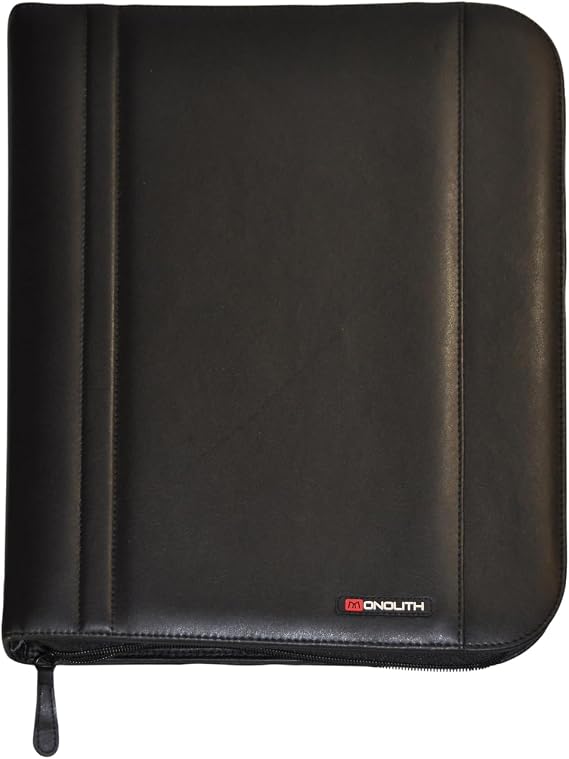 Monolith 2754 A4 Zip Fastening Folio Case - Black