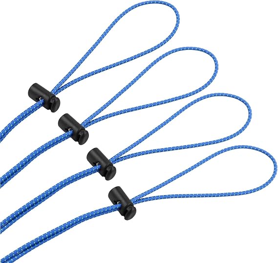 Oumers Bungee Goggle Strap Kit(4-Pack), Adjustable Replacement Swimming Goggle Straps with Cord Lock Clamp for Swim Goggles Anti Fog Racing Kids Goggles |Universal Durable, One Size Fits All