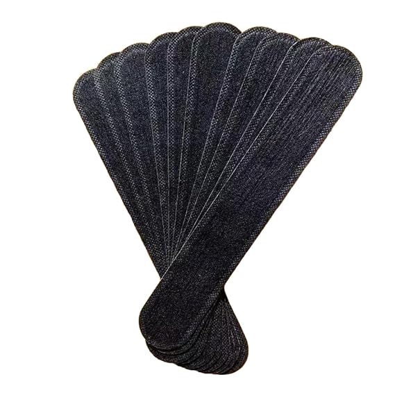 100pcs Collar Protectors Hat Tape Self-Adhesive Neck Liner Pads Against Collar Sweat Stains (Black)