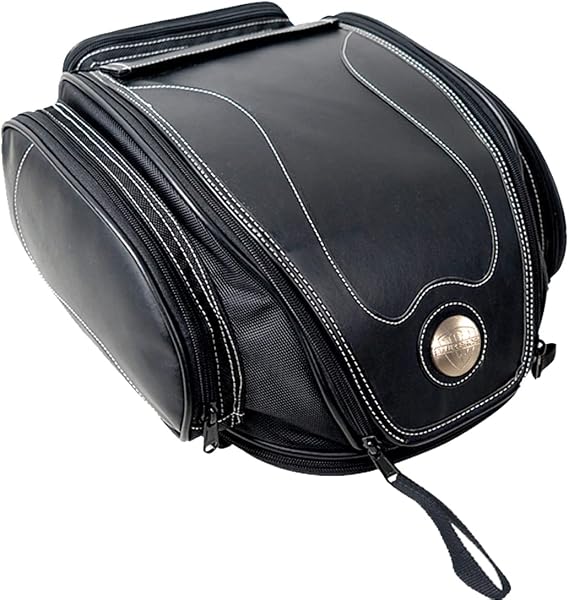 Motorcycle Tail Bag Waterproof Leather Rear Seat Bags Luggage Saddle Helmet Bag Vintage Multifuction