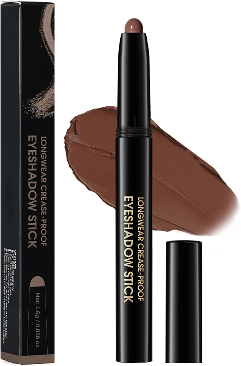 Matte Brown Eyeshadow Stick – Smooth Creamy Shadow & Eyeliner Pencil for Eye Contour and Smokey Makeup, Long Lasting Smudge-Proof Pressed Texture, Natural Blendable Formula for Mature Women