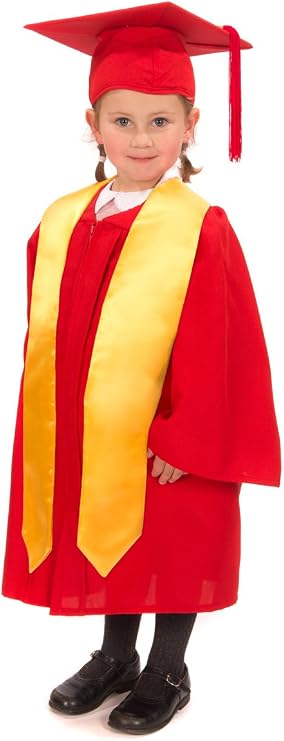 Matte Nursery Graduation Gown, Cap and Stole (Red)