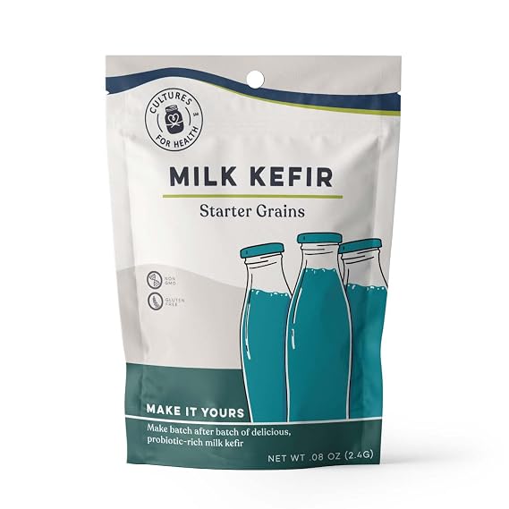 Cultures for Health Milk Kefir Grains | DIY Frothy Dairy Non-GMO Probiotic Drink for Stronger Gut Health | Limitless Heirloom Style Starter | Easy to Flavor or Add to Recipes | Bulgaros De Leche