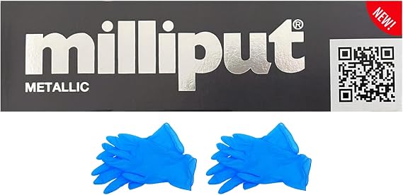 Milliput Epoxy Putty, Metallic - 2 Part Epoxy Putty Sculpting Clay for Modeling, Repairs, and DIY Projects - 4oz Pack (113.4g), Complete with Gloves