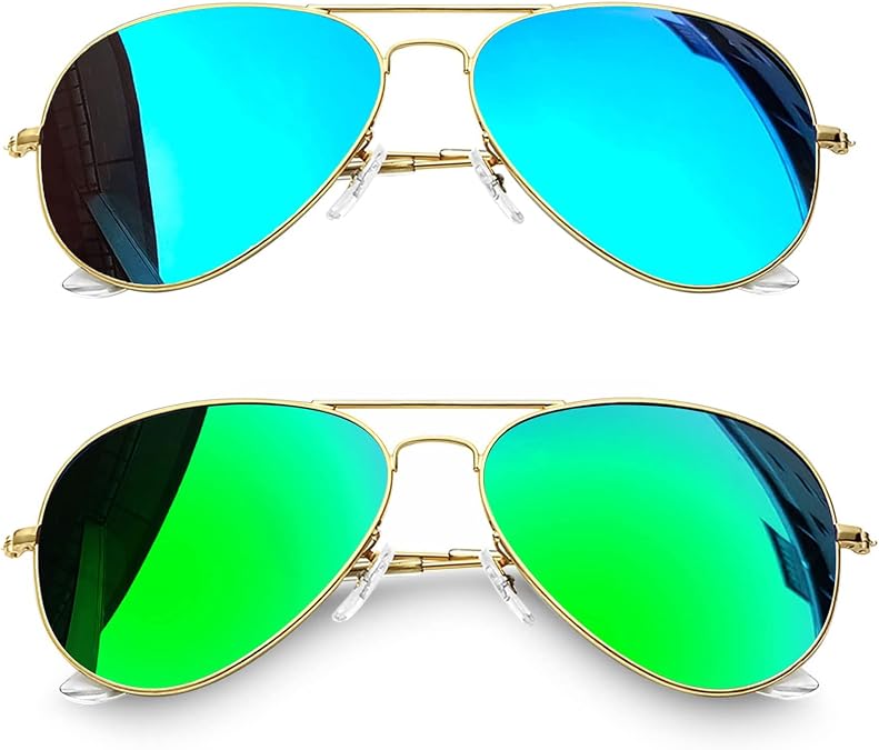 Joopin Polarized Metal Aviation Sunglasses Men, Classic Military Sun Glasses Women, Rectangle Shades UV400 Protection Costume