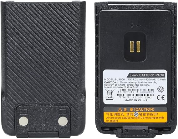 2 Pack BL1506 Li-ion Battery for Hytera HYT Radios BD610 BD500 BD505 BD555 BD510 Replacement BL2018 Battery