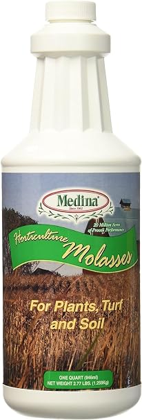 Medina Horticultural Molasses - Nutrient-Rich Plant Juice & Molasses Gallon Blend for Lush Garden Growth, Ideal for All Plants and Lawns, 1 Quart