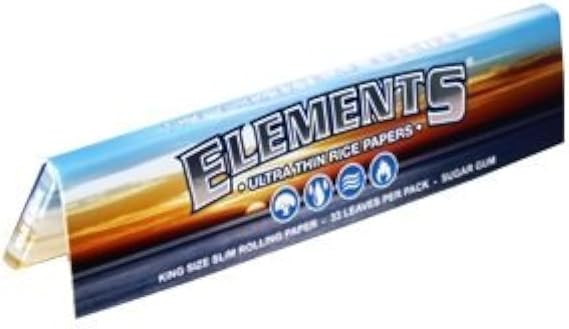 Elements King Size Slim Rice Rolling Papers - 10 Pack