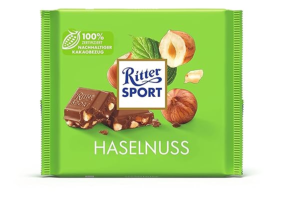 Ritter Sport Haselnuss 250g (Milk Chocolate with Hazelnuts)