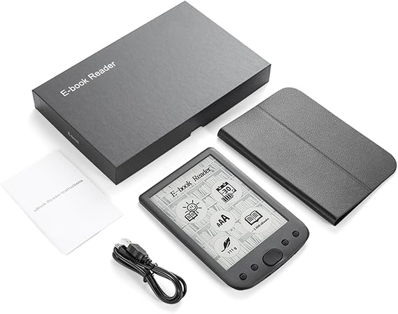 Karlak EBook Reader EReader EInk Reader 4-Inch E-Ink Screen Portable PDF Video Built in Speaker Front Light Memory Card Slot for Books Comics Documents (4G)
