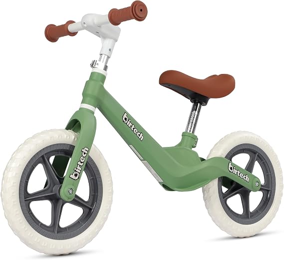 H.yeed 12" No Pedal Kids Balance Bike Age 2-5 Years Boys Girls | One-piece Lightweight Nylon Frame, Flat-free Tires, Adjustable Seat & Handlebars, Training Bike for Toddlers Indoor Outdoor