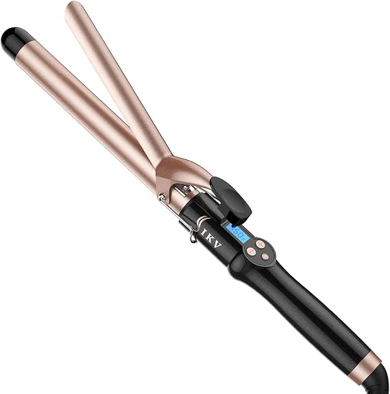 IKV 1 inch Curling Iron Extra Long Barrel,Dual Voltage Curling Wand