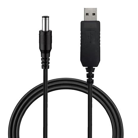 5V to 12V USB Step Up Converter Cable, USB to DC 5.5x2.1mm/5.5x2.5mm Power Adapter Cord 5ft, Portable Voltage Converter for 12V Devices Such as Router, LED Strip, Fan, Speaker