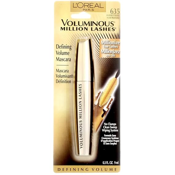 L'Oreal Paris Voluminous Million Lashes Mascara, Blackest Black, 0.3 fl. oz.