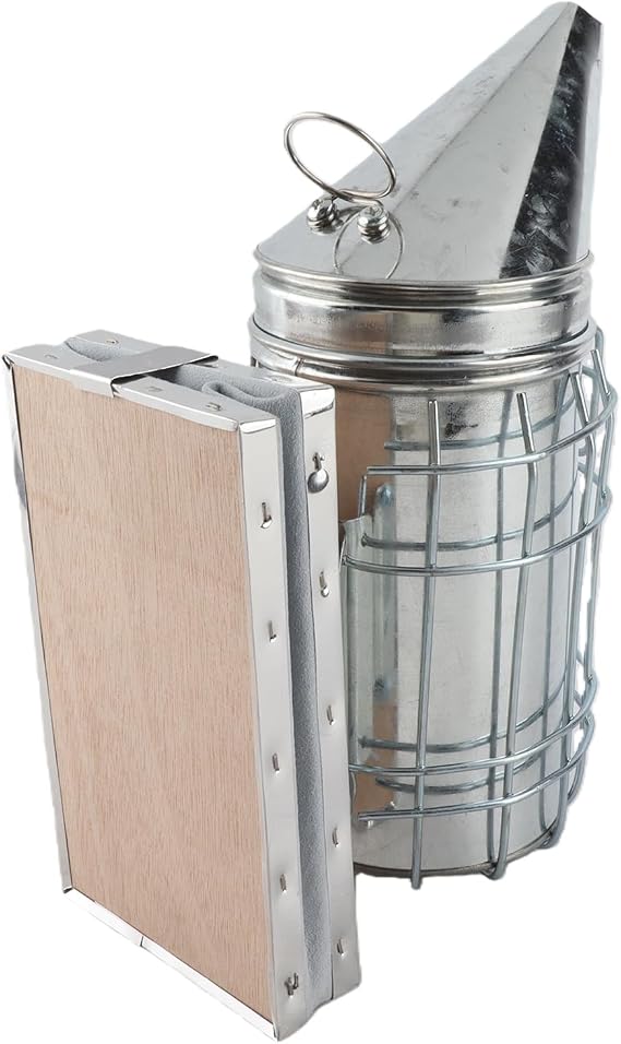 MAVIS LAVEN Bee Hive Smoker ，Portable Bee Hive Smoker with Heat Shield Protection Board Iron Beekeeping Equipment
