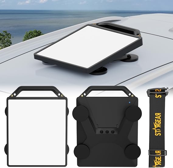 200lbs Strong Magnetic Mount with Protective Case for Starlink Mini, 2 in 1 Satellite Dish Mounting Kit Antenna Accessory with Handle Shoulder Strap & 1/4"-20 Nuts for RVs Car Boat/Road Trip