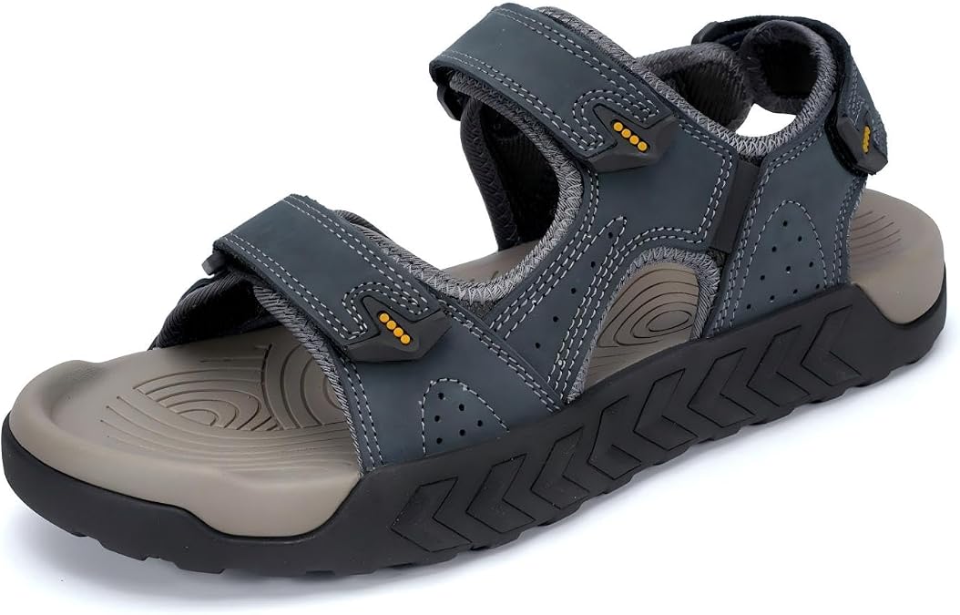 MAIZUN Mens Sport Leather Sandals for Men Hiking Summer Beach Shoes