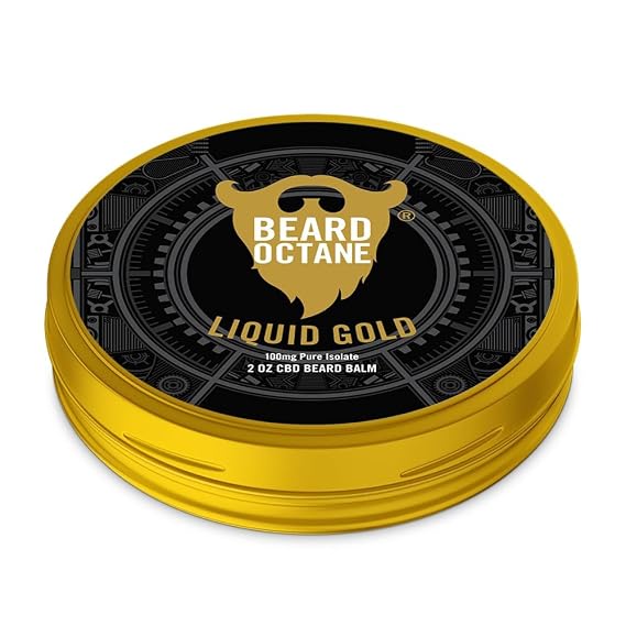 Beard Octane Beard Balm for Men Liquid Gold (Frankincense, Oud Cologne) Light Hold & Conditioning With Shea 2oz