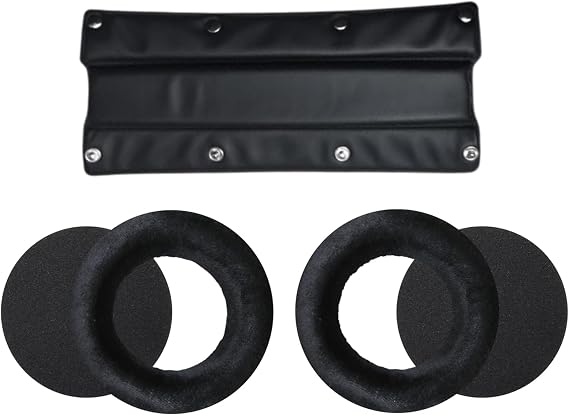 beyerdynamic EDT 770 VB Ear Pad Set Velour in Black, beyerdynamic Leatherette Replacement Buttonable Headband and Basic Foam Disc Set