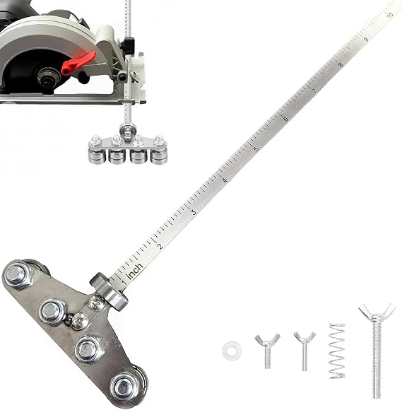 Circular Saw Guide Rail, 20in Positioning Calipers for Circular Saw, Stainless Steel Rip Cut Circular Saw Guide, Adjustable Guide Rail for Woodworking Positioning Cutting