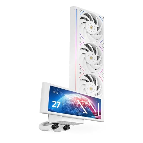 TR-Thermalright Trofeo Vision 360 ARGB White Liquid CPU Cooler,6.86’’ IPS LCD Screen with 1280x480 Resolution-Magnetic,360mm Radiator,for AM5,LGA1851/1700