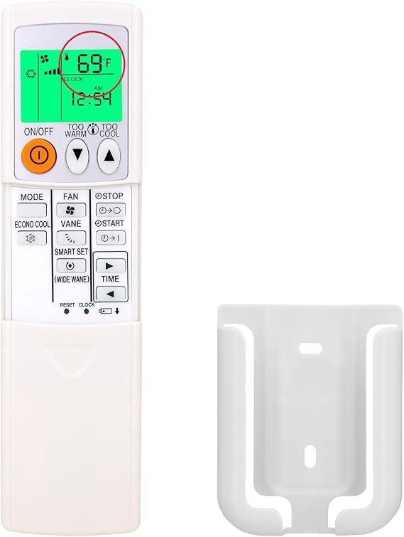 Replacement Remote Control for Mitsubishi Electric Mr Slim Air Conditioner KM15A,E12N91426,with Backlit,Wall Mounting Bracket