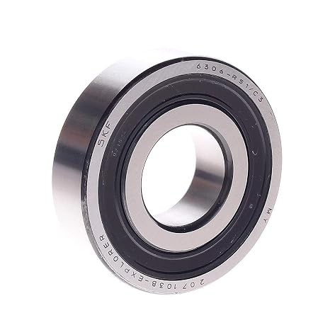 SKF 6306-RS1/C3 19MM Width, 30MM ID, 72MM OD, Ball Bearing, DEEP Groove, Double Sealed, Single Row