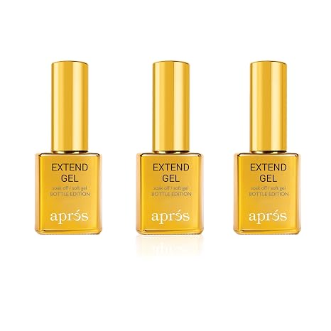 Apres Nail Extend Gel Gold Bottle | 15mL | Premium Quality | Soft Gel, Gel-X Tips Adhesive, Easy Application, Easy Removal, Soak Off, Applicator Included