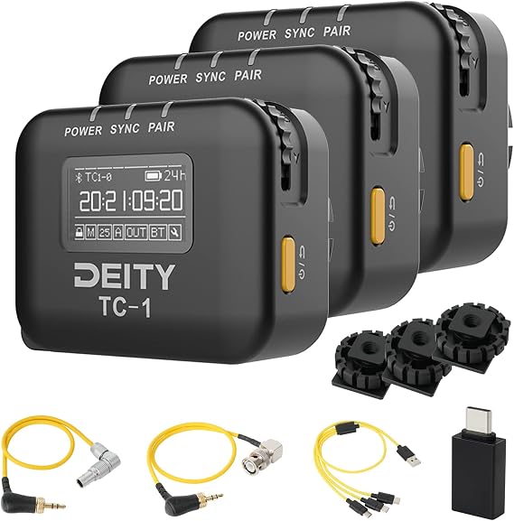 Deity TC-1 Wirless Timecode Box 3 Kit | 2.4G Radio,Timecode Accuracy 0.5ppm,Bluetooth 5.0,Max Range 250FT, Support APP Control