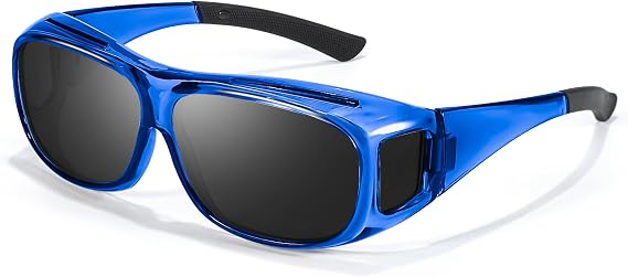Myiaur Polarized Fit Over Glasses Sunglasses for Men Women, Wear Over Glasses with UV400 Protection Wraparound for Driving