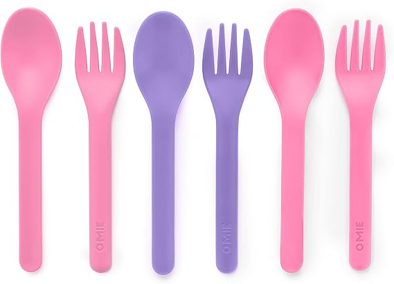 Omie OmieBox Utensil Refill Pack for OmiePod, 6-Piece (Bubble Pink/Lilac)