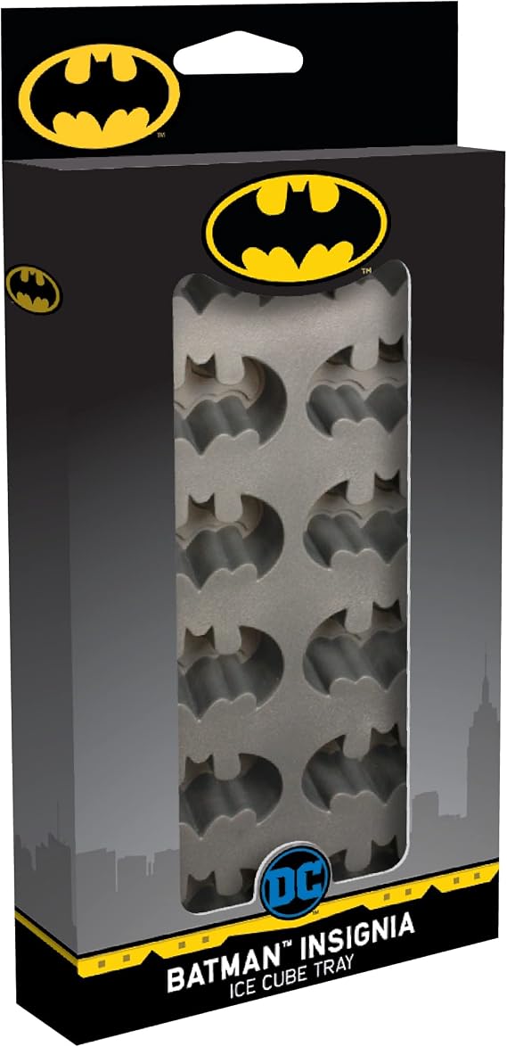 ICUP DC Comicc' Batman Molded Rubber Ice Cube Tray, Grey 8.5 x 4.5 x .9