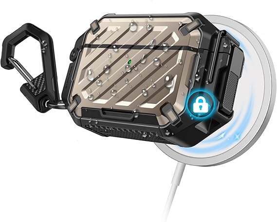 SUPCASE for AirPods Pro 3 Case with IP68 Waterproof, Lock &Carabiner,Desert