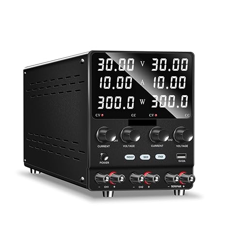 Dual DC Power Supply Variable 30V 10A Adjustable Switching DC Regulated Bench Power Supply With 4-Digit LED Display With Overcurrent Protection for Laboratories, Electronic Work, DIY, etc.(2KD 30V10A)