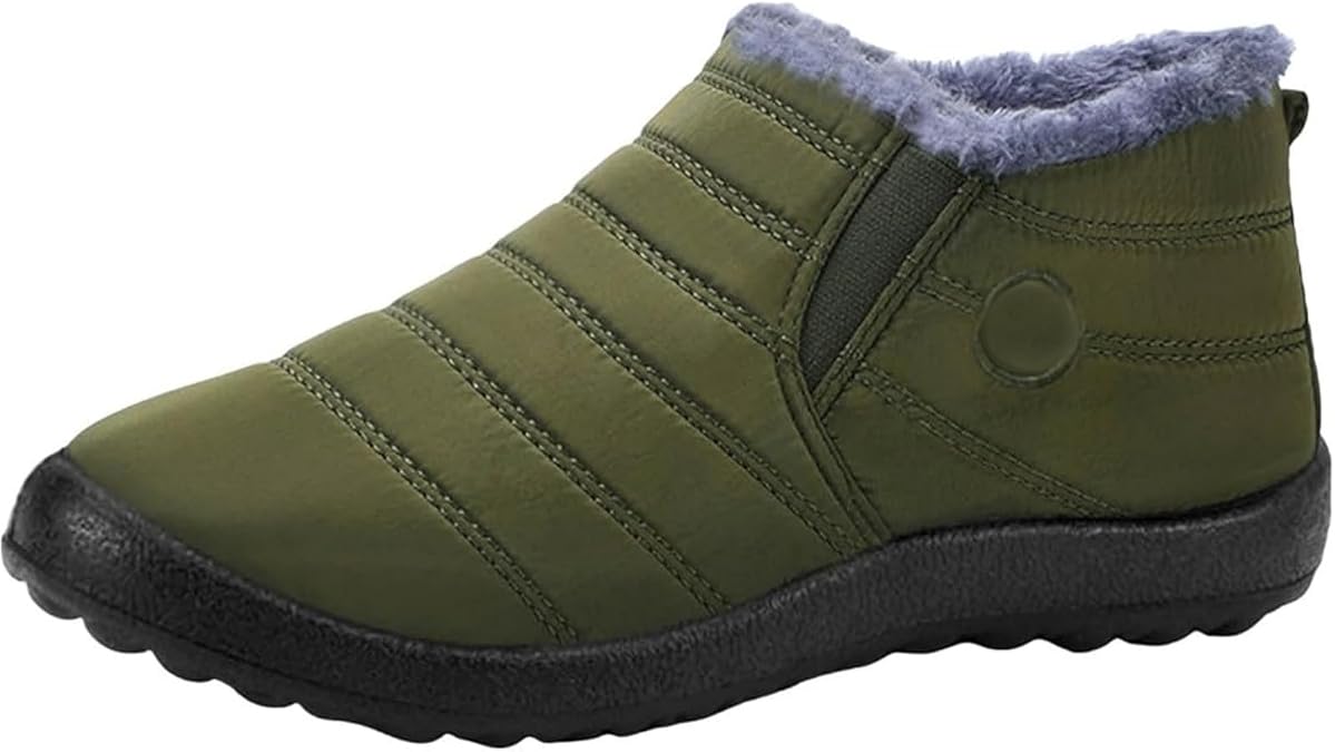 Winter Boots For Women Fashion Snow Boots Fur Lined Warm Slip On Waterproof Ankle Booties Comfortable Outdoor Sneaker