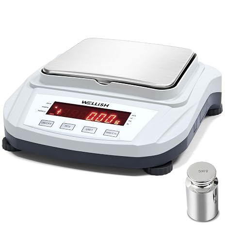 Lab Scale 600g/0.01g High Precision Digital Scale with 500g Weights Analytical Balance Electronic Scale for Kitchen Lab Weighing