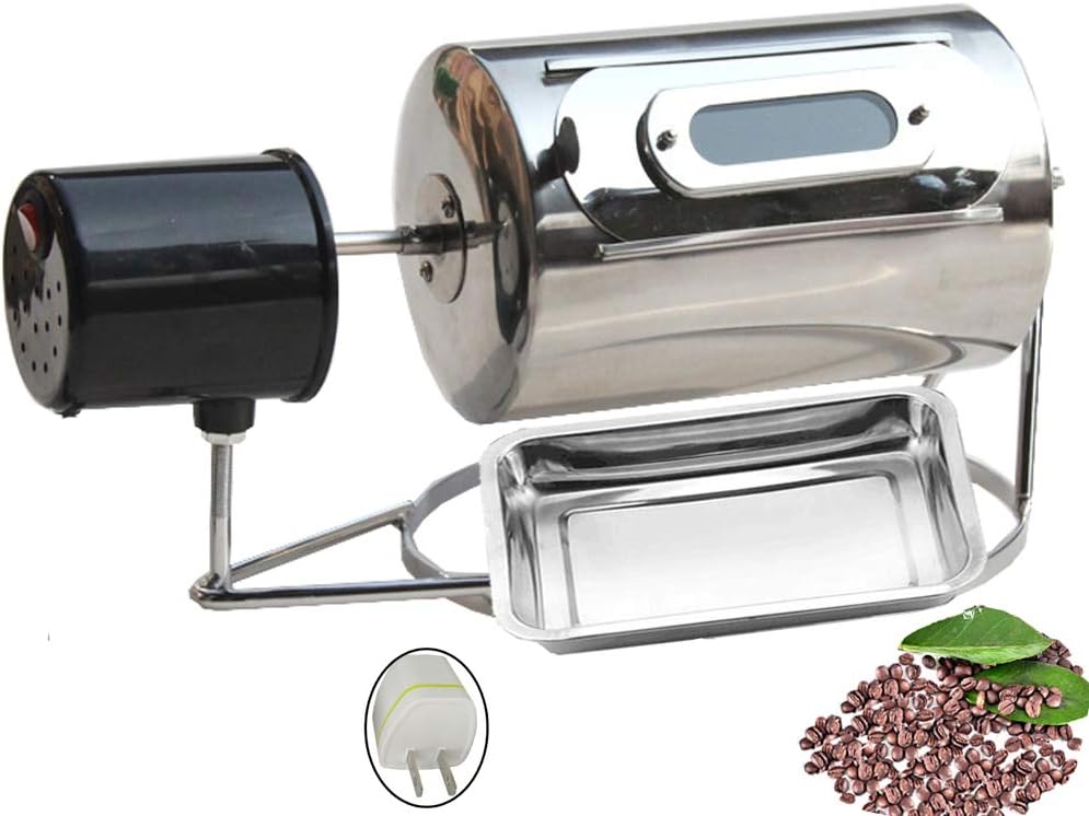 HCTOOL Coffee Roaster, Electric Roaster, Direct Fire, Gas Roaster, Drum, Coffee, Bean Roaster, Automatic, Small, Home-Use, Coffee Roaster, Roasting Equipment, Commercial Use, Stainless Steel