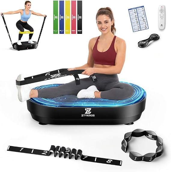 Vibration Plate Exercise Machine, Vibration Plate for Lymphatic Drainage Vibrating Plate with Loop Bands, Whole Body Vibration Plates for Weight Loss Enlarged Panel 99 Speeds 660 LBS Workout