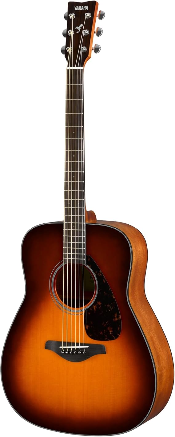 Yamaha FG800 the iconic beginner's acoustic guitar with an authentic sound for adults and teenagers, 4/4 wooden guitar in brown sunburst
