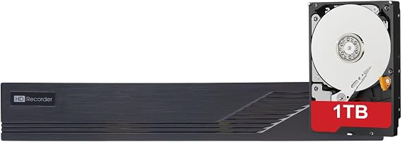 8 Channel DVR, NDAA Compliant, 5MP, 1xSATA, 8CH Multiformat Analog + 4CH IP Video Input, TVI/AHD/CVI (DVR with 1TB)