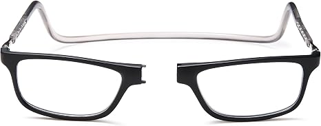 NEW VISION Reading Glasses with Magnetic Closure Reading Glasses Comfortable Magnetic Closure Front Reading Glasses NV2904 Reading Aid for Men and Women (Black 1.5)