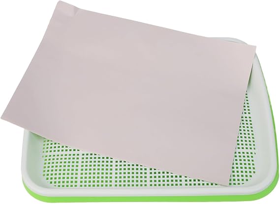Microgreens Tray for Sprouts and Starting 2-Layer Germination Tray with 0 Paper Sheets 33 x 26 x 5 cm Plastic Growing Tray for Hydroponics and Cloning