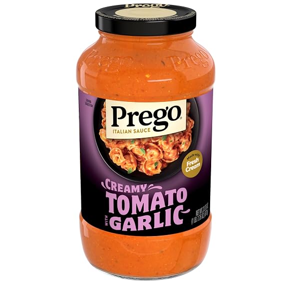 Prego Creamy Tomato Pasta Sauce With Garlic, 23.75 oz Jar