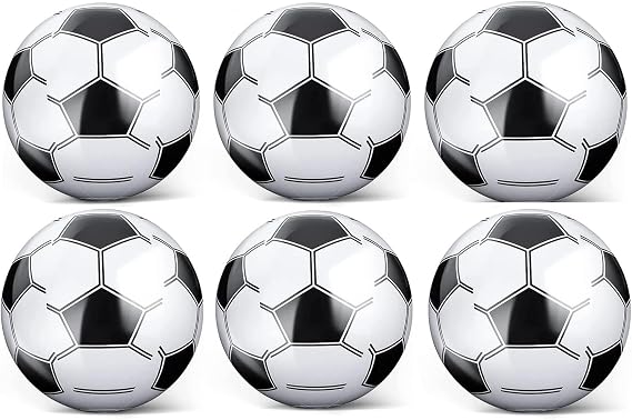 6 PCS Inflatable Football, Beach Ball, Pool Inflatables for Summer Beach, Swimming Pool, Sports Game & Party Supplies