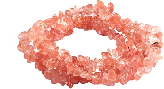 31 inches Chip Stone Loose Gemstones Beads Drilled Strand for Jewelry Making (Cherry Quartz)