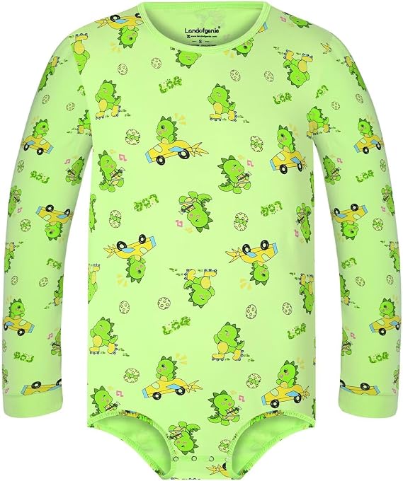 Landofgenie Mens Onesie Long Sleeve Bodysuit Snap Crotch One Piece Pajamas