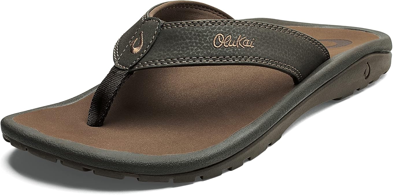 OluKai Ohana Men's Sandals, Water Resistant Flip Flops with Arch Support