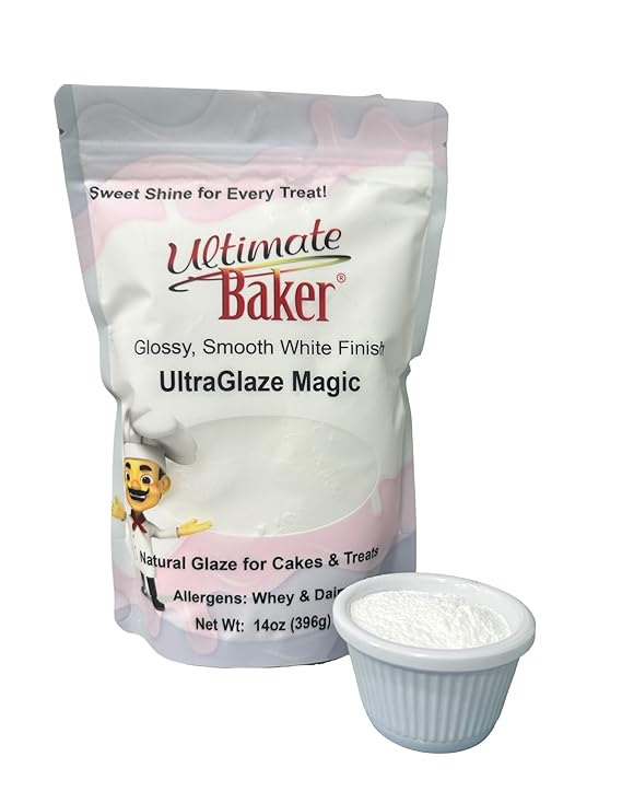 Ultimate Baker UltraGlaze Powder (14oz) All-Natural Mirror Glaze for Cakes, Donuts, Pastries & Desserts Tapioca-Based, Gluten-Free, Ready-to-Use Baking Essential (Magic)
